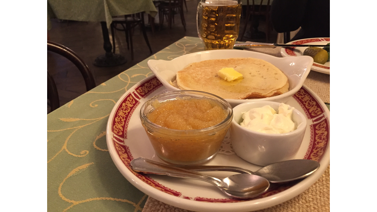 Caviar and blini!