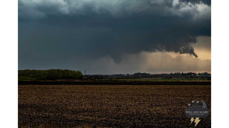 Funnel cloud looking towards Carbon, Iowa at 4:49pm Thursday. Iowa Storm Chasing Network 