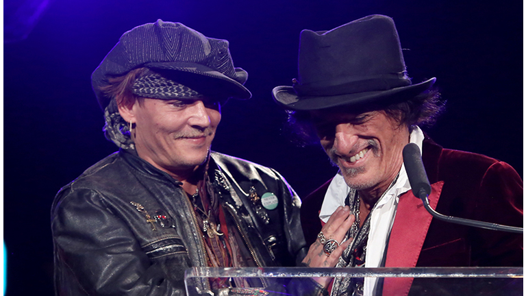 Joe Perry and Guitar Teacher Johnny Depp
