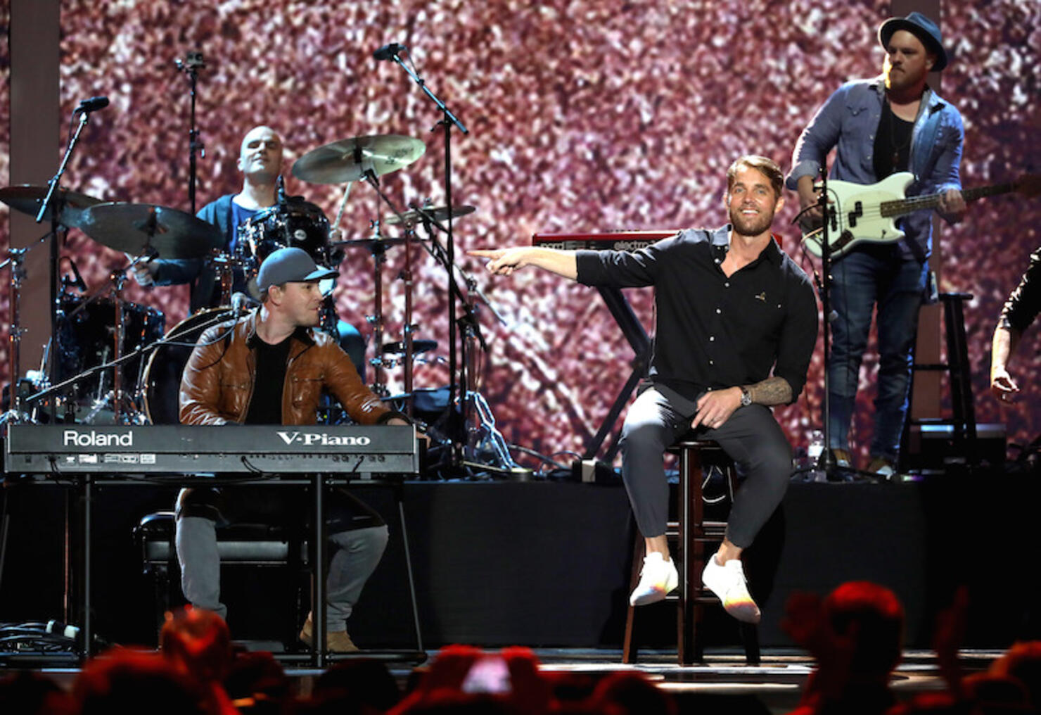 Gavin DeGraw and Brett Young perform "Solider" during iHeartCountry Festival
