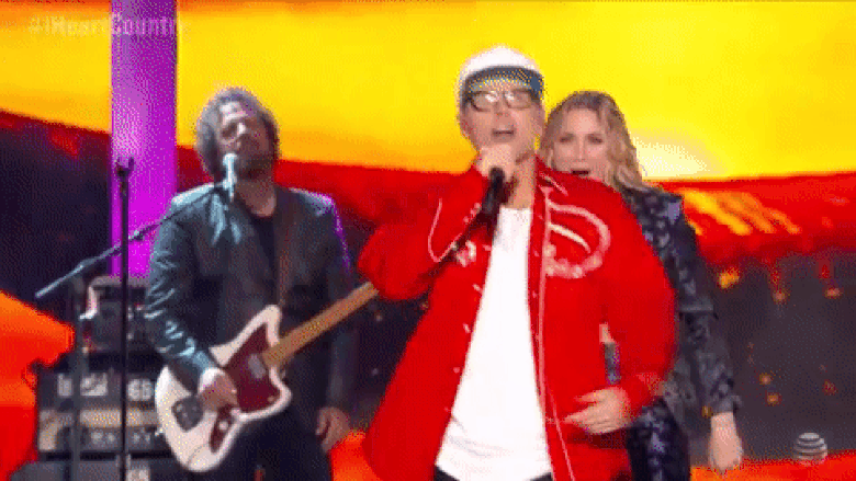 Bobby Bones crashes Sugarland's set at the iHeartCountry Festival