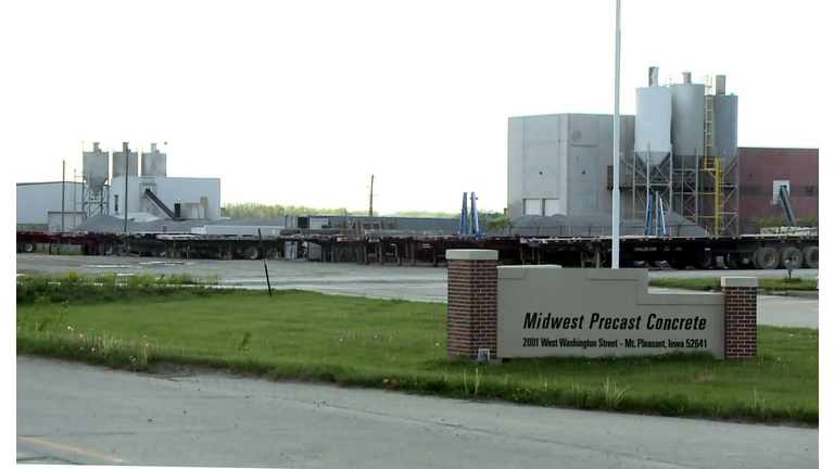 Midwest Precast Concrete, Mount Pleasant, Iowa. Photo WHO TV