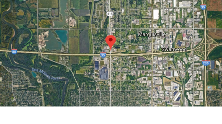 I-80 35 at NW 2nd Street in Des Moines, Google maps