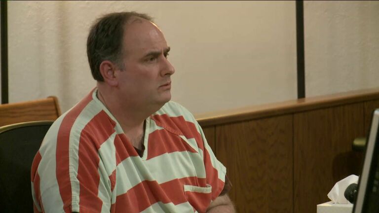 Joseph Finn at sentencing in Polk County Court.  Photo WHO TV