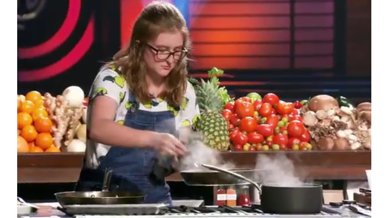 Screenshot of Samantha Daily of West Des Moines on season premier of MasterChef