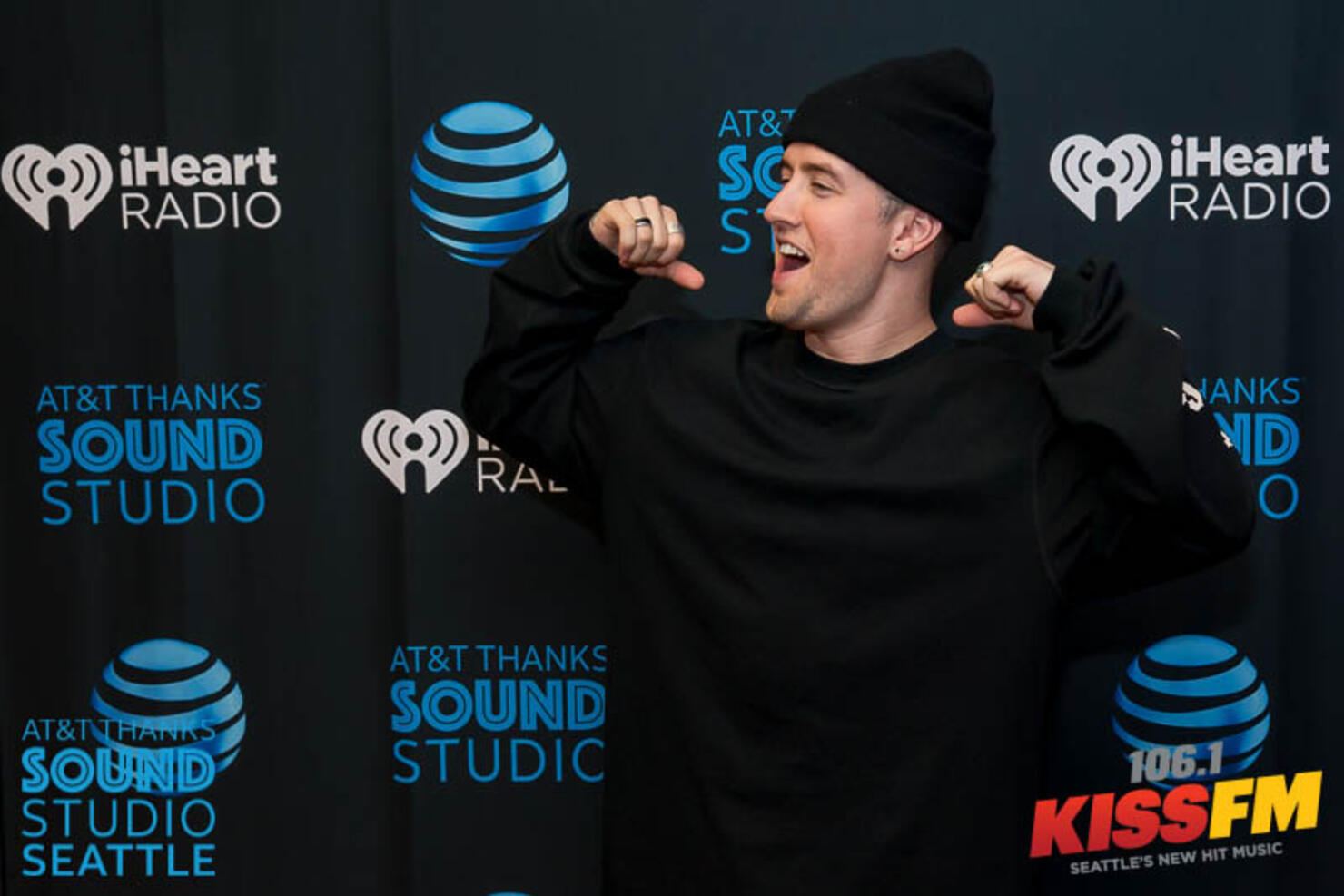 Meet and Greets with Logan Henderson - AT&T Thanks Sound Studio Seattle at 106.1 KISS FM