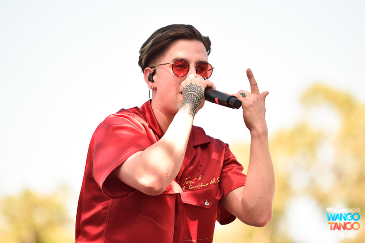  Logan Henderson, jacket detail, performs live during the KIIS FM Wango Tango Village at the 2018 iHeartRadio Wango Tango