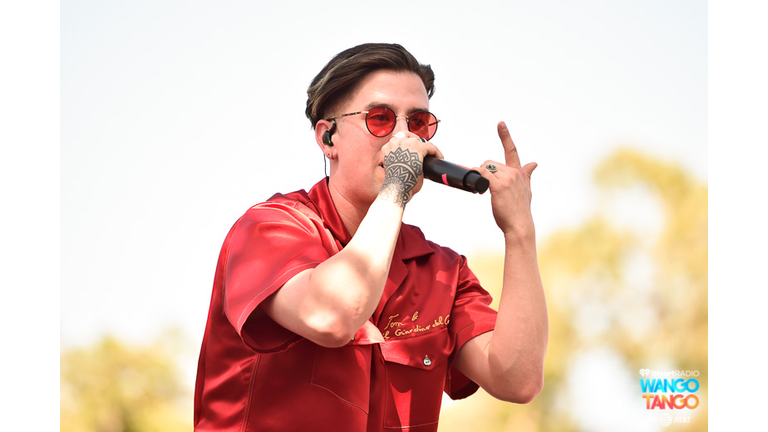  Logan Henderson, jacket detail, performs live during the KIIS FM Wango Tango Village at the 2018 iHeartRadio Wango Tango