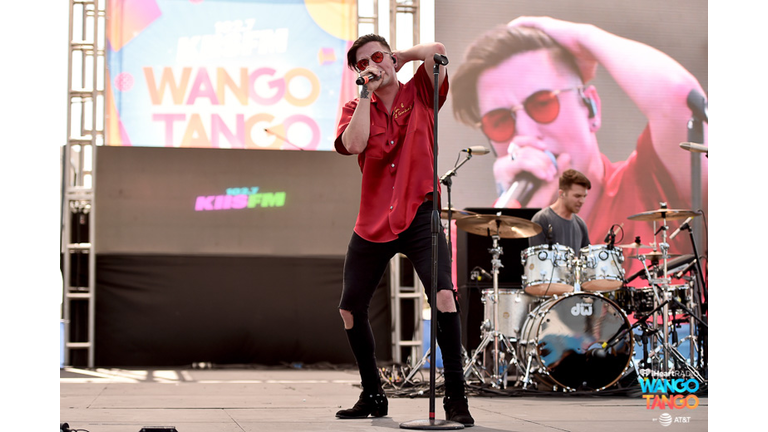  Logan Henderson, jacket detail, performs live during the KIIS FM Wango Tango Village at the 2018 iHeartRadio Wango Tango