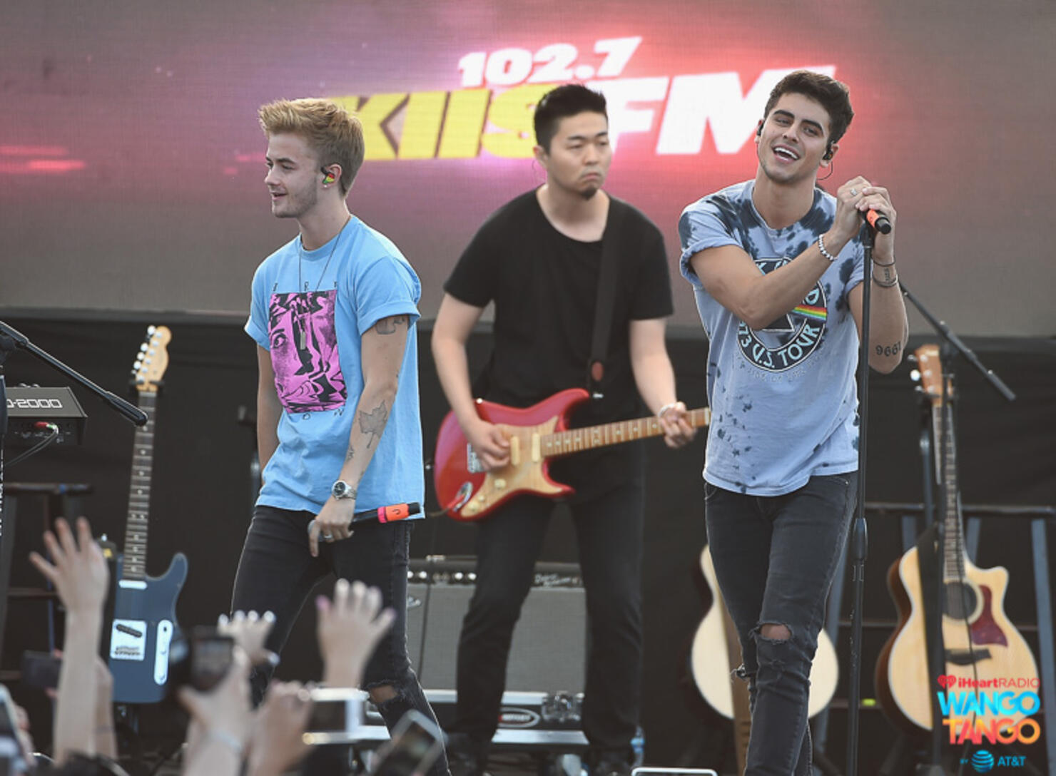  Jack Gilinsky and Jack Johnson of Jack & Jack perform live during the KIIS FM Wango Tango Village at the 2018 iHeartRadio Wango Tango by AT&T in Los Angeles, California.