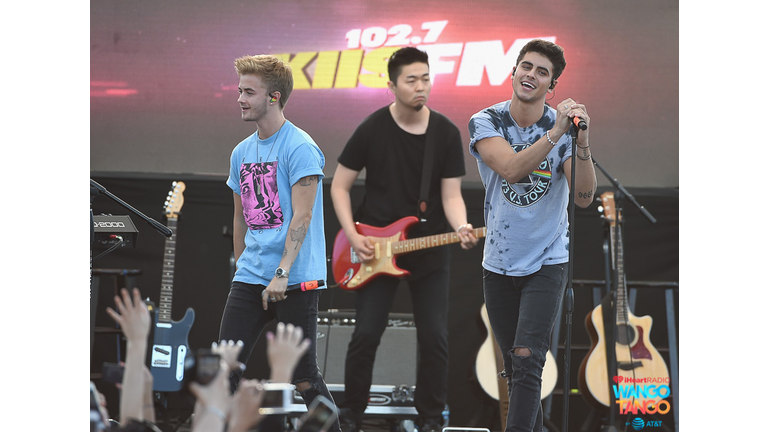  Jack Gilinsky and Jack Johnson of Jack & Jack perform live during the KIIS FM Wango Tango Village at the 2018 iHeartRadio Wango Tango by AT&T in Los Angeles, California.