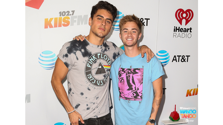 Jack Gilinsky and Jack Johnson of Jack & Jack arrive at the 2018 iHeartRadio Wango Tango by AT&T at Banc of California Stadium on June 2, 2018 in Los Angeles, California. 