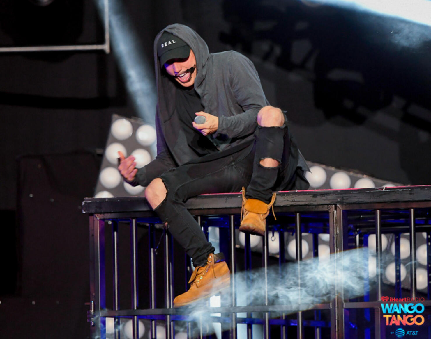 NF performs onstage during the 2018 iHeartRadio Wango Tango by AT&T at Banc of California Stadium on June 2, 2018 in Los Angeles, California.
