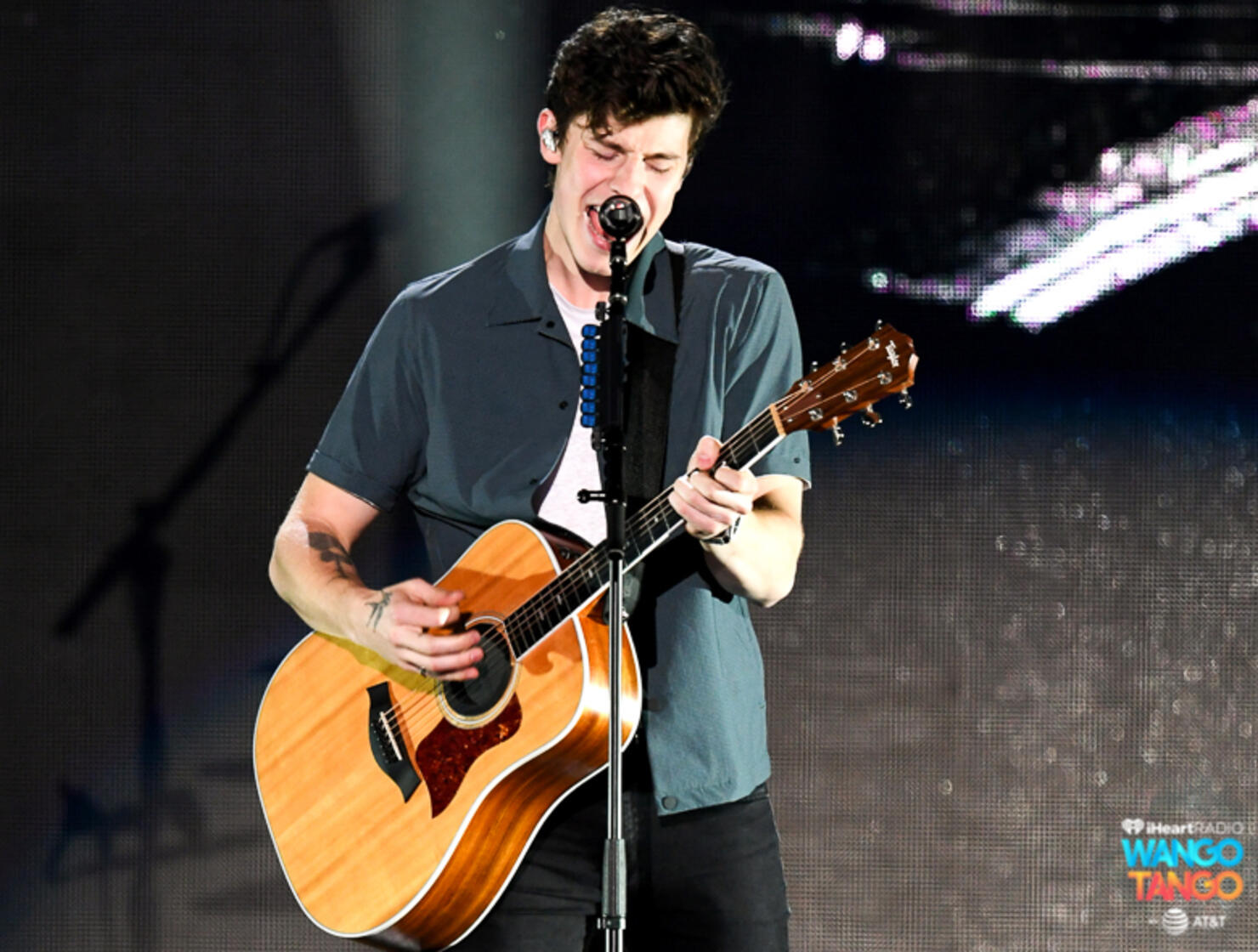 Shawn Mendes performs onstage during the 2018 iHeartRadio Wango Tango by AT&T at Banc of California Stadium on June 2, 2018 in Los Angeles, California. 