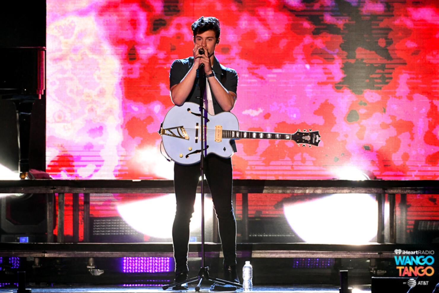 Shawn Mendes performs onstage during the 2018 iHeartRadio Wango Tango by AT&T at Banc of California Stadium on June 2, 2018 in Los Angeles, California. 