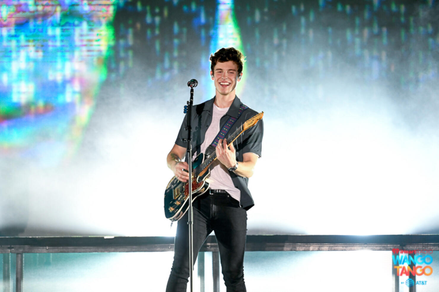 Shawn Mendes performs onstage during the 2018 iHeartRadio Wango Tango by AT&T at Banc of California Stadium on June 2, 2018 in Los Angeles, California. 
