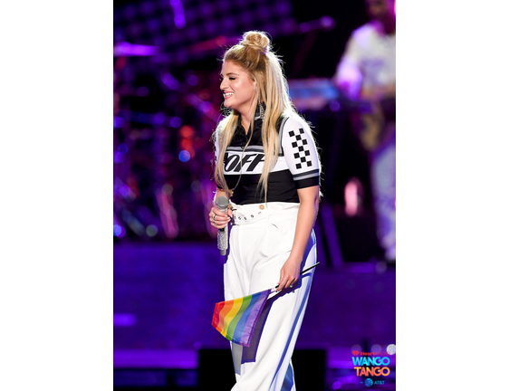 Meghan Trainor performs onstage during the 2018 iHeartRadio Wango Tango by AT&T at Banc of California Stadium on June 2, 2018 in Los Angeles, California.