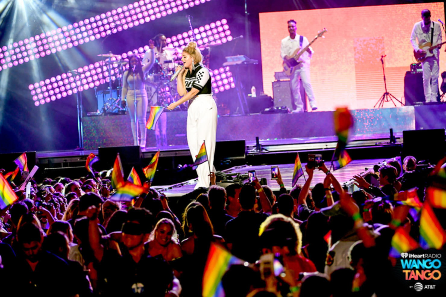 Meghan Trainor performs onstage during the 2018 iHeartRadio Wango Tango by AT&T at Banc of California Stadium on June 2, 2018 in Los Angeles, California.