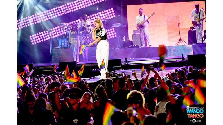 Meghan Trainor performs onstage during the 2018 iHeartRadio Wango Tango by AT&T at Banc of California Stadium on June 2, 2018 in Los Angeles, California.