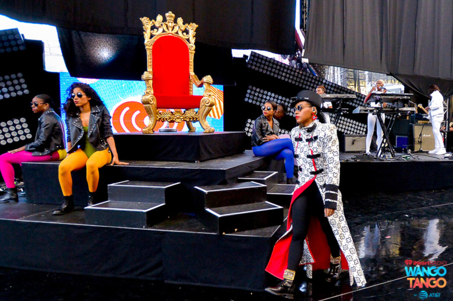 Janelle Monae is seen backstage at the 2018 iHeartRadio Wango Tango by AT&T at Banc of California Stadium on June 2, 2018 in Los Angeles, California. 