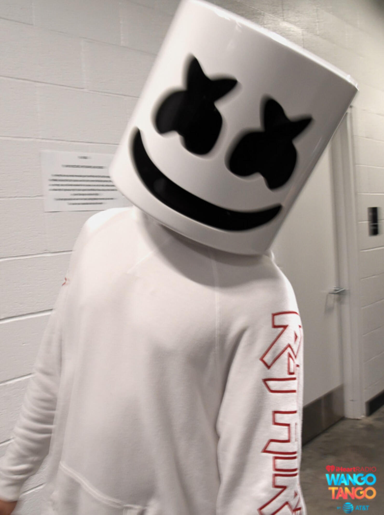 Marshmello is seen backstage at the 2018 iHeartRadio Wango Tango by AT&T at Banc of California Stadium on June 2, 2018 in Los Angeles, California.