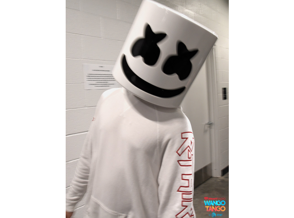 Marshmello is seen backstage at the 2018 iHeartRadio Wango Tango by AT&T at Banc of California Stadium on June 2, 2018 in Los Angeles, California.