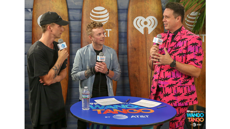  NF, JoJo Wright and Jesse Lozano backstage at the 2018 iHeartRadio Wango Tango by AT&T at Banc of California Stadium on June 2, 2018 in Los Angeles, California. 