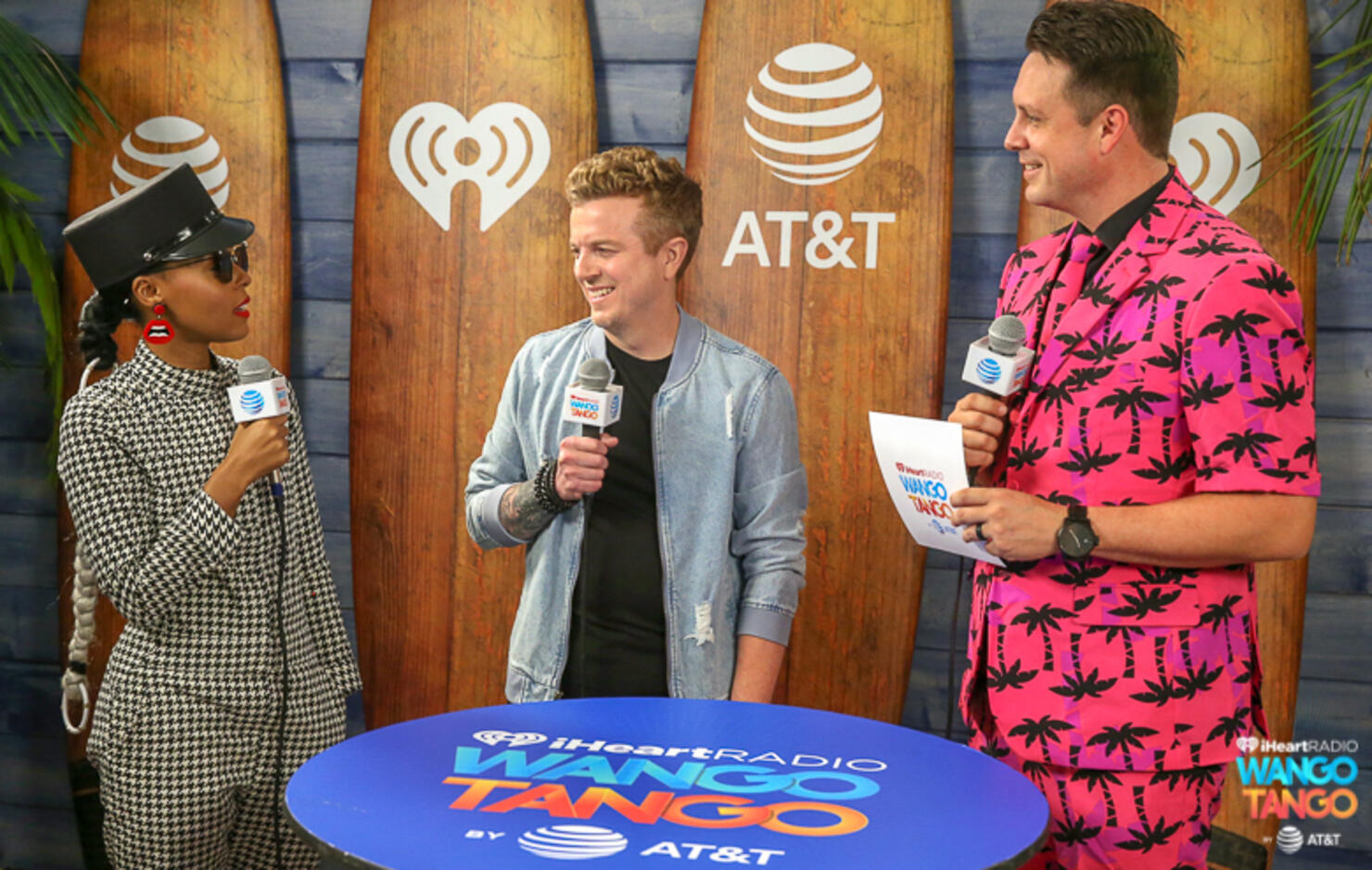 Janelle Monae, JoJo Wright and Jesse Lozano backstage at the 2018 iHeartRadio Wango Tango by AT&T at Banc of California Stadium on June 2, 2018 in Los Angeles, California.