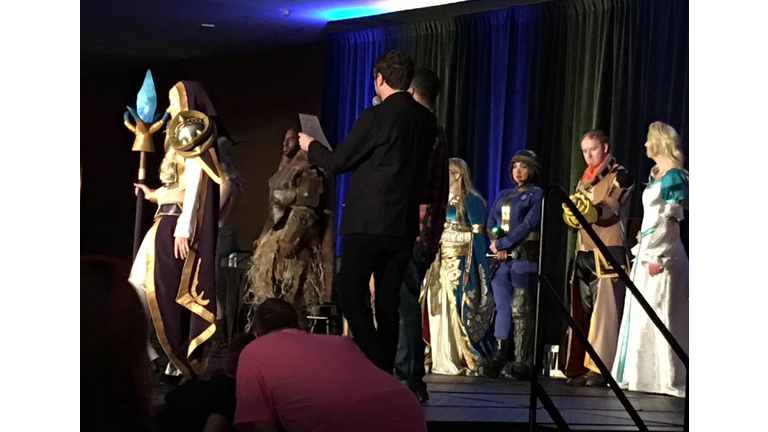 The costume contest winners take the stage