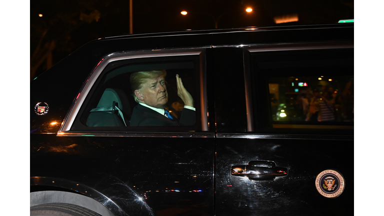 President Trump arrives in Singapore ahead of historic summit with Kim jong un