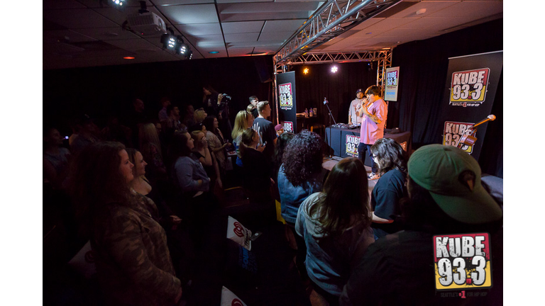 Travis Thompson in the AT&T Thanks Sound Studio at KUBE 93.3