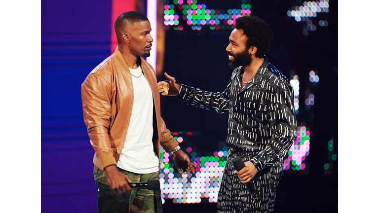 Jamie Foxx and Donald Glover at the 2018 BET Awards