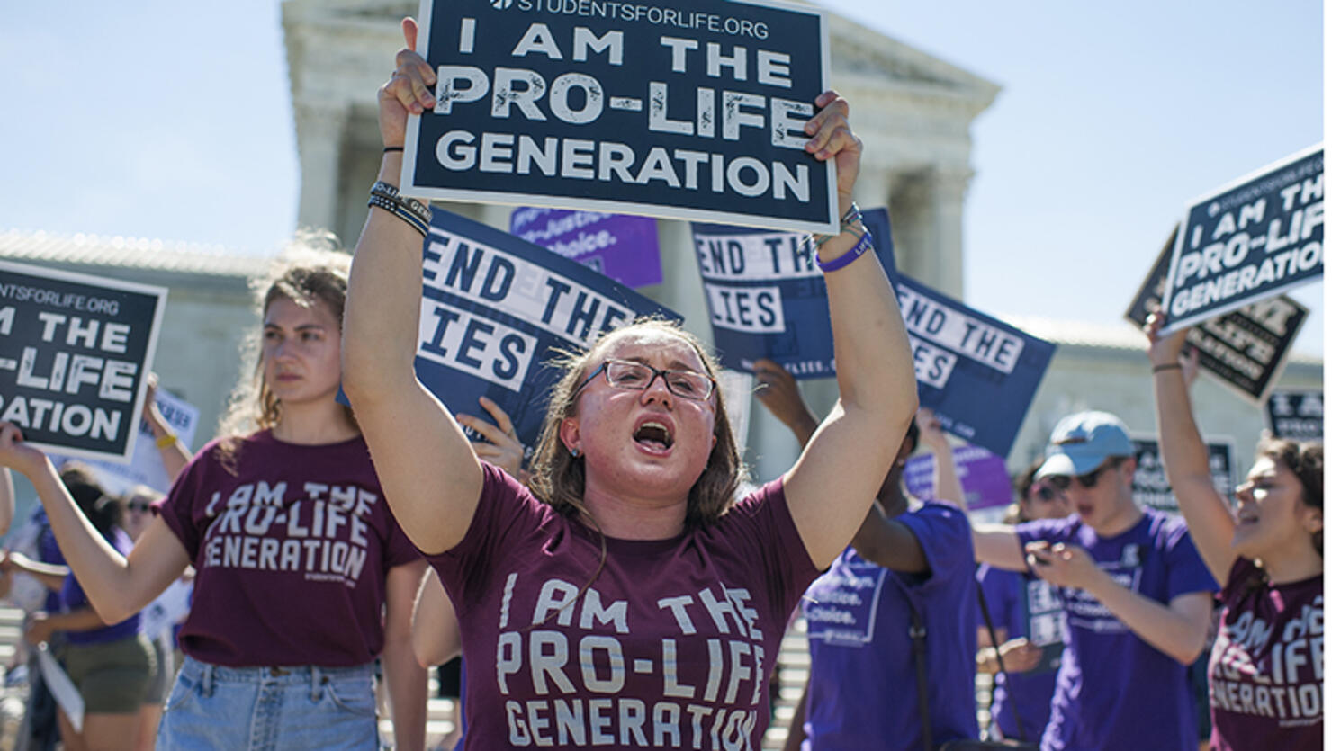 Pro-life protesters rally outside Supreme Court