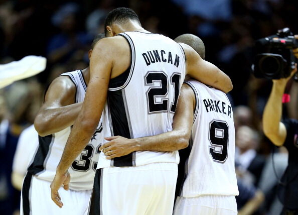 Tony Parker and Tim Duncan