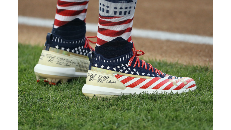 Bryce Harper's cleats at the T-Mobile Home Run Derby at Nationals Park in Washington, D.C.