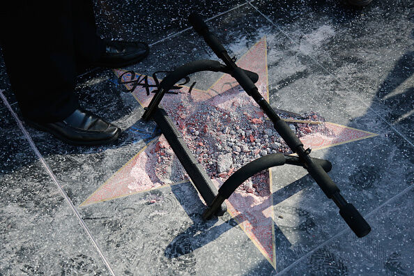 Donald Trump Walk of Fame Star Destroyed - Getty Images