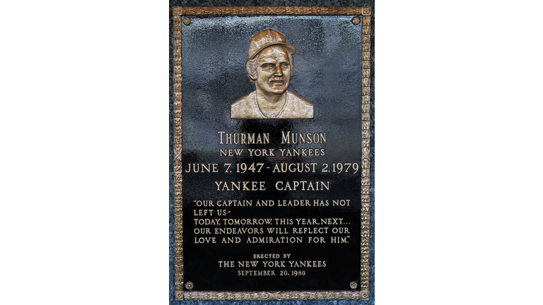 Thurman Munson's plaque at Monument Park in Yankee Stadium.  Photo: Jim McIsaac / Getty Images