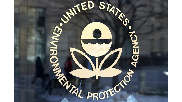 WASHINGTON, DC - MARCH 16: The U.S. Environmental Protection Agency's (EPA) logo is displayed on a door at its headquarters on March 16, 2017 in Washington, DC. U.S. President Donald Trump's proposed budget for 2018 seeks to cut the EPA's budget by 31 percent from $8.1 billion to $5.7 billion. (Photo by Justin Sullivan/Getty Images)