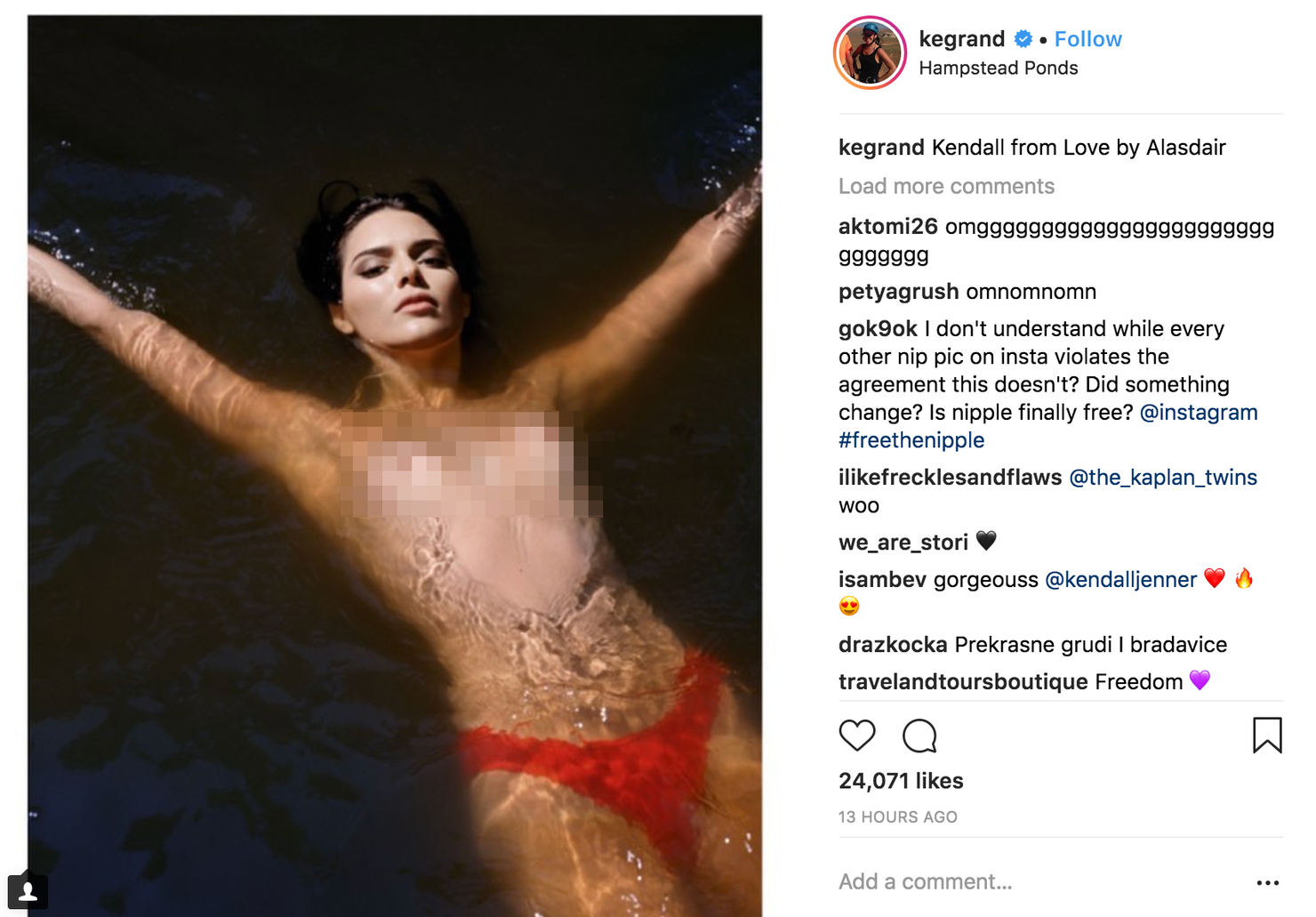 Kendall Jenner Poses Topless In New Photo Shoot