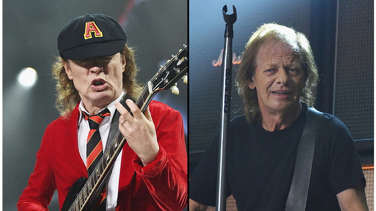 Angus and Stevie Young Seen at Recording Studio in Vancouver