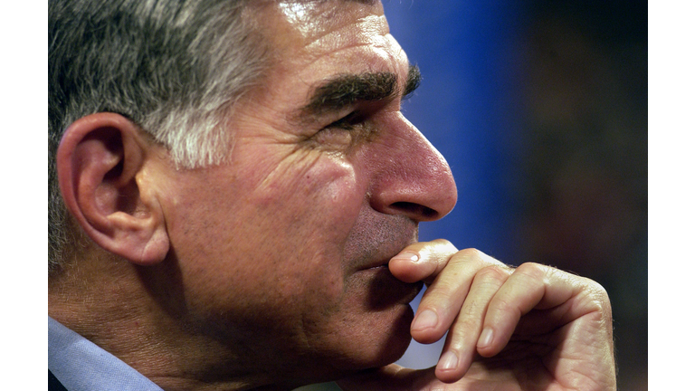  Former Massachusetts Governor and one time presidential candidate Michael Dukakis listens to speeches July 28, 2004 at the FleetCenter during the third day of the Democratic National Convention in Boston, Massachusetts. U.S. Senator John F. Kerry (D-MA) is expected to accept his party's nomination July 29. (Photo by Darren McCollester/Getty Images)