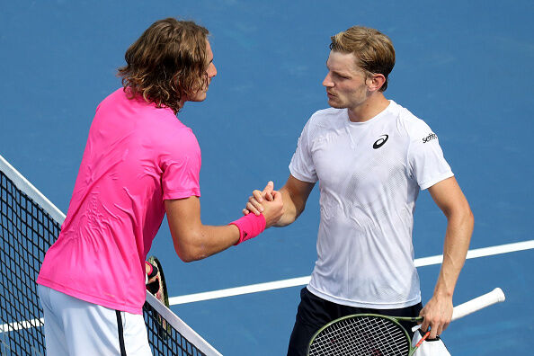Stafanos Tsitsipas and David Goffin Post Match Handshake
