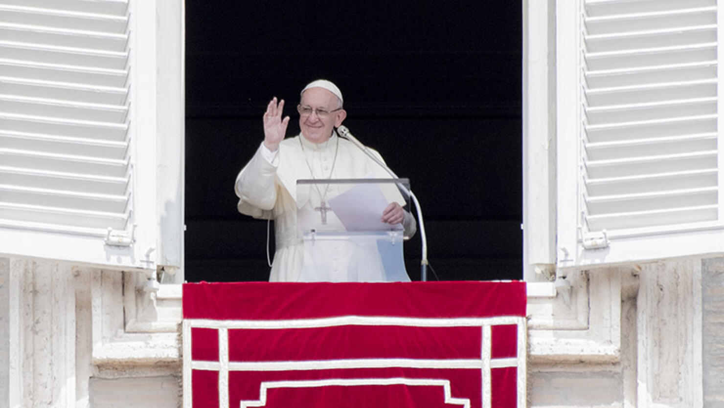 Pope Francis Blesses The Crowd During The Angelus