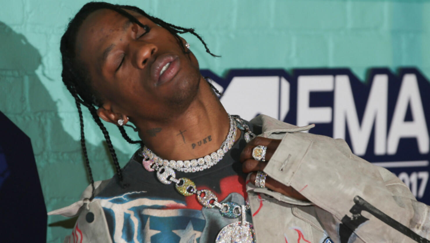 Travis Scott Got A HUGE Head Tattoo Ahead Of His 'Astroworld' Tour iHeart