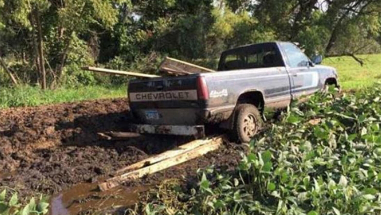 truck stuck in manure