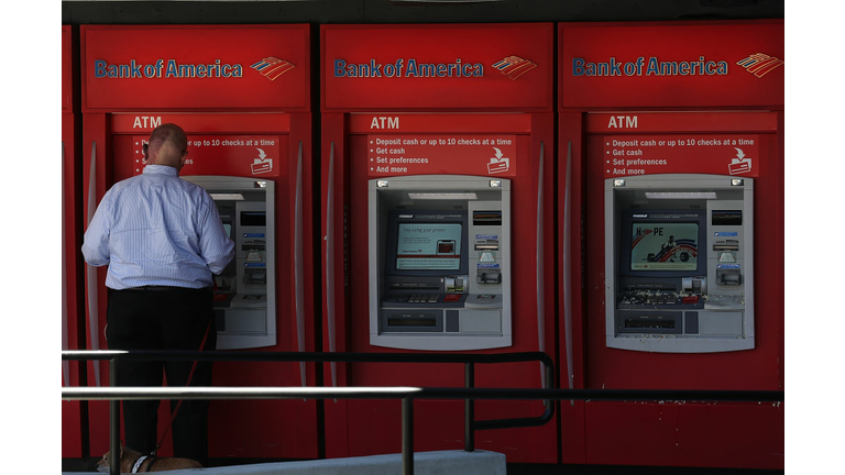 SAN FRANCISCO, CA - JULY 16: A customer uses an ATM machine at a Bank of America office on July 16, 2018 in San Francisco, California. Bank of America reported stronger than epxpected second quarter earnings with a 33 percent surge in profits to $6.8 billion, well above the estimated $5.92 billion. (Photo by Justin Sullivan/Getty Images)