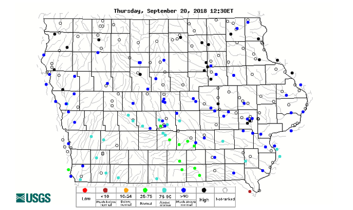 Click map for current, interactive USGS Iowa flood map