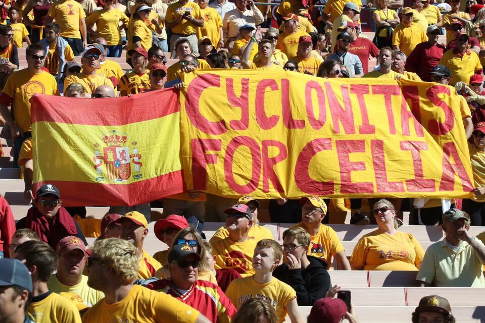 Iowa State honors Celia Arozamena with tribute and sea of yellow - Thumbnail Image