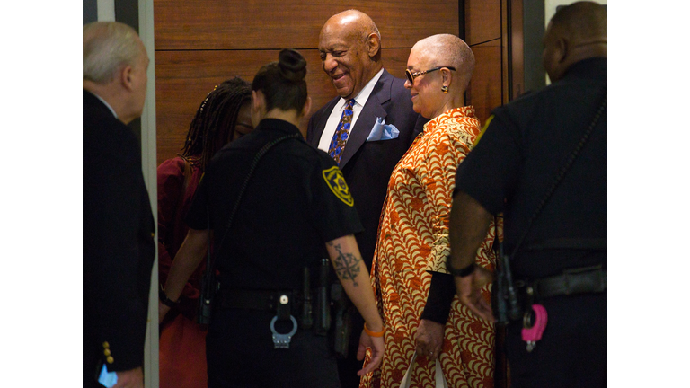 Camille Cosby (R) and Bill Cosby arrive for his sexual assault trial April 24, 2018 at the Montgomery County Courthouse in Norristown, Pennsylvania. A former Temple University employee alleges that the entertainer drugged and molested her in 2004 at his home in suburban Philadelphia. More than 40 women have accused the 80 year old entertainer of sexual assault. (Photo by Jessica Griffin-Pool/Getty Images)