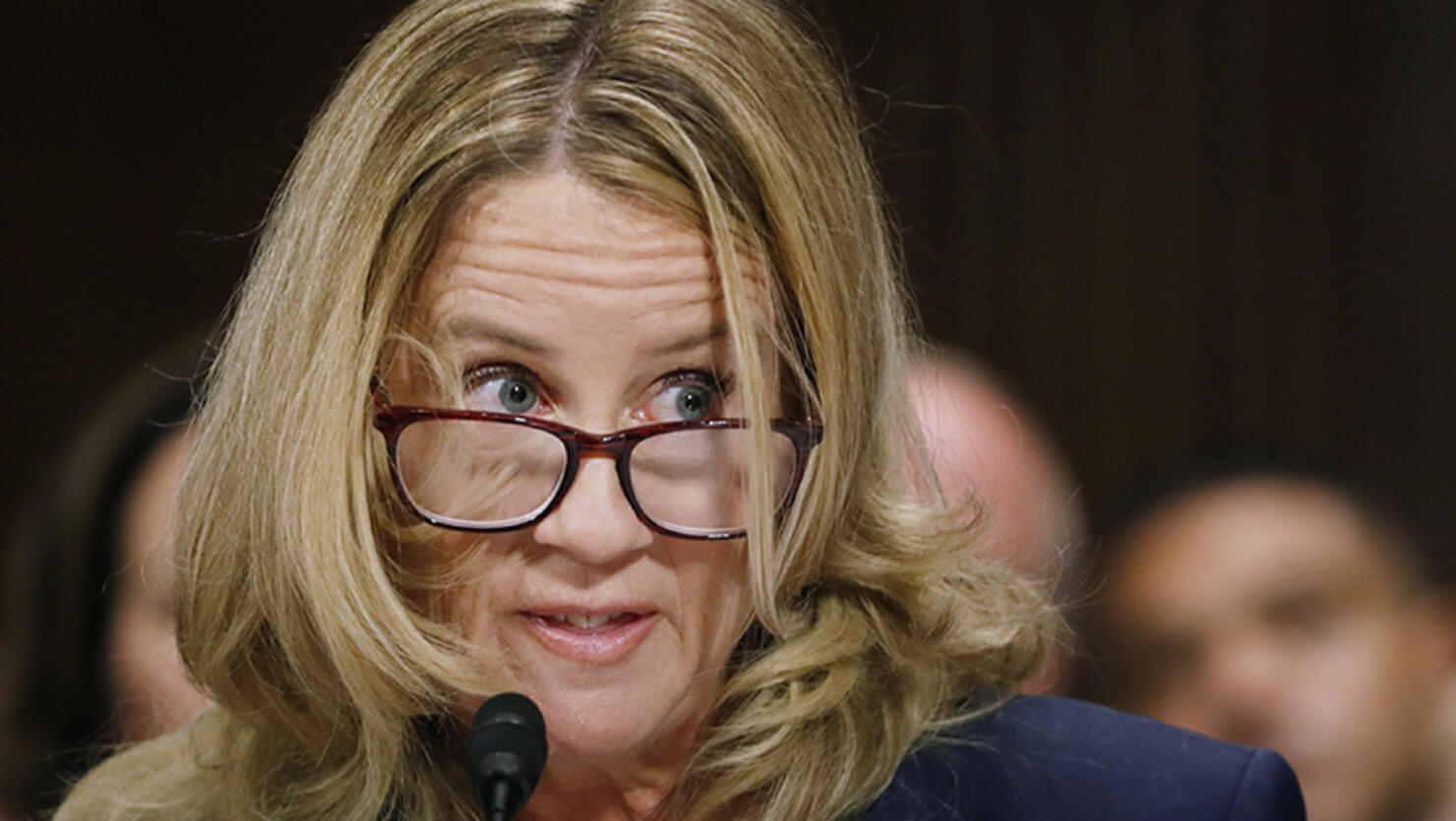 Christine Blasey Ford testifies during a Senate Judiciary Committee hearing in Washington, D.C.,